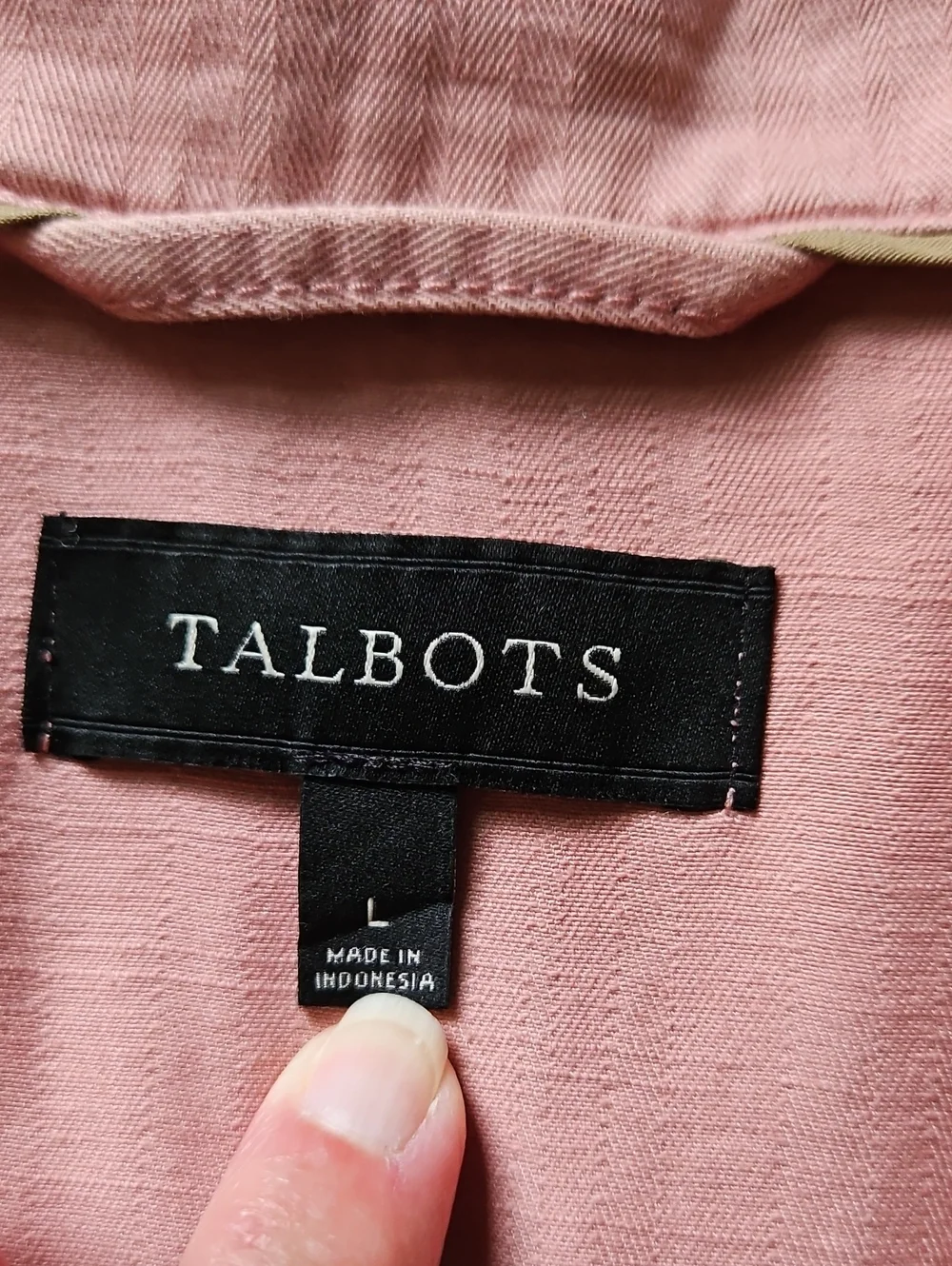 Talbots Safari Utility Jacket Adj Waist Cotton Twill Rose Pockets LG Layering